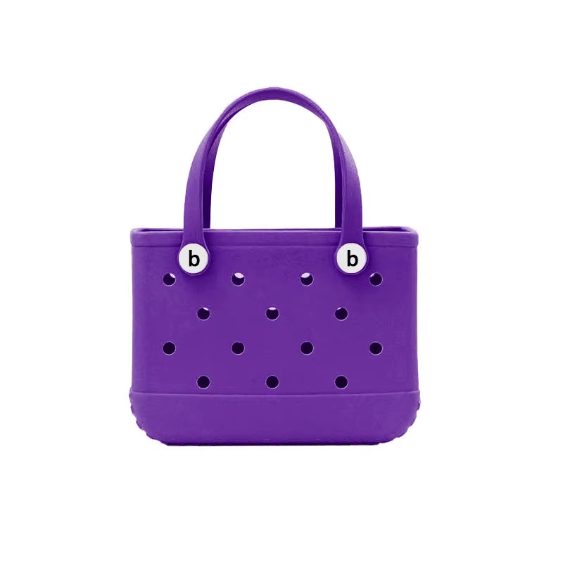 Small Bogg Bag Mini Childs Beach Rubber Tote Bags Waterproof Sandproof Summer Storage Basket Women Shopping Bag Kid Beach Bag