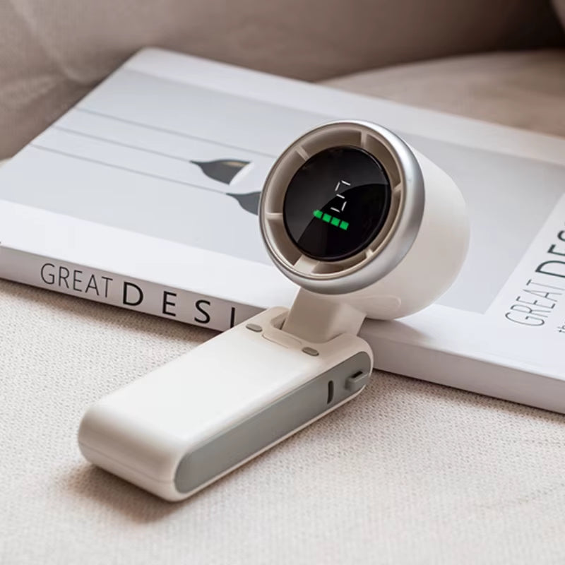 Hand-Held Folding High-Speed Turbo Fan 2024 New Portable Hanging Neck Outdoor Violence Wind Desktop Fan Pocket Fans Dropshipping