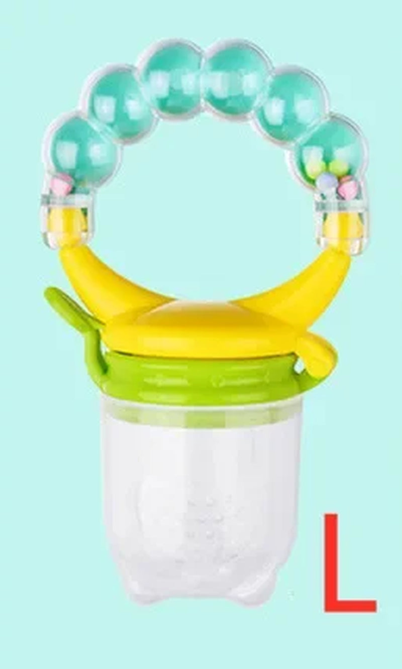Kids Pacifier Feeder Learn Feeding for Fruits Food Eat Supplement Silicone Baby Pacifier Fruit Nipple Music Bell Soother Toddler