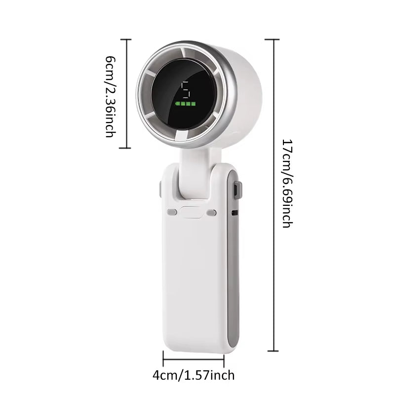 Hand-Held Folding High-Speed Turbo Fan 2024 New Portable Hanging Neck Outdoor Violence Wind Desktop Fan Pocket Fans Dropshipping
