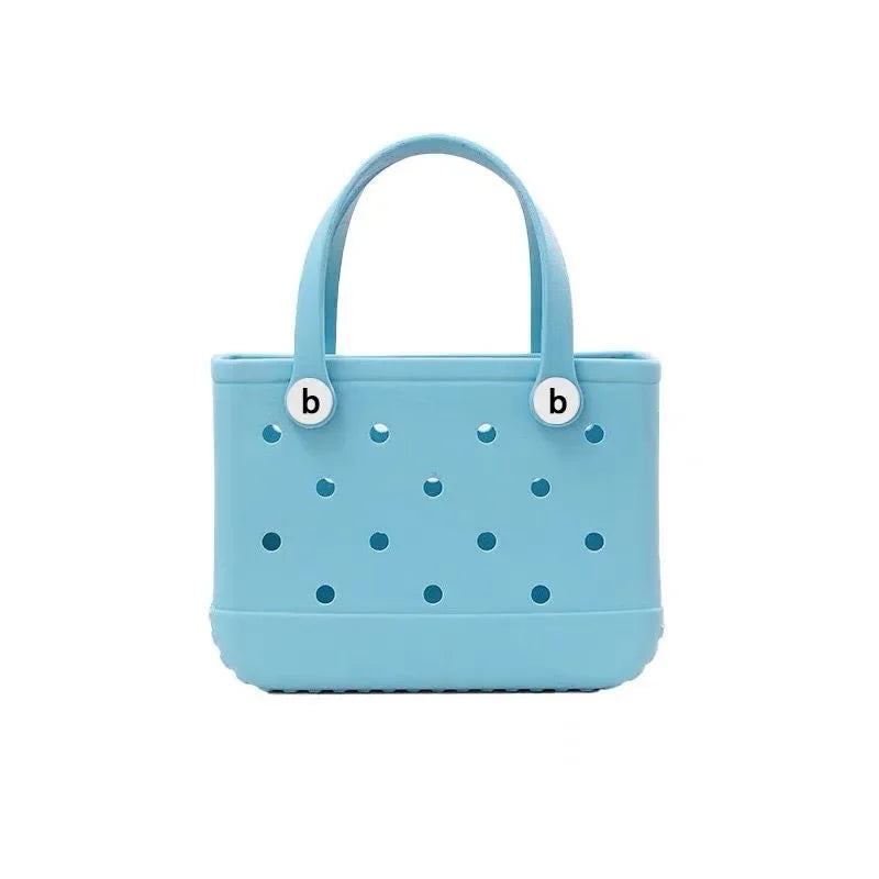 Small Bogg Bag Mini Childs Beach Rubber Tote Bags Waterproof Sandproof Summer Storage Basket Women Shopping Bag Kid Beach Bag