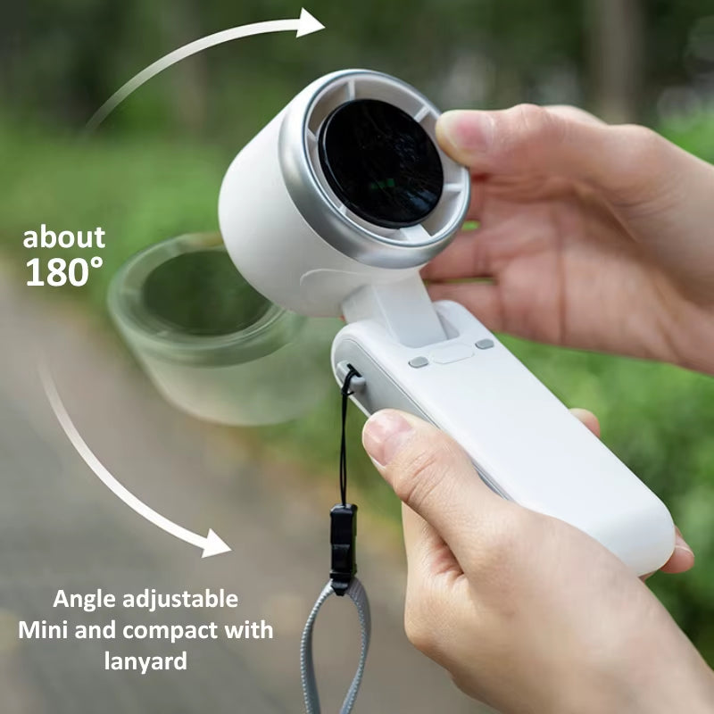Hand-Held Folding High-Speed Turbo Fan 2024 New Portable Hanging Neck Outdoor Violence Wind Desktop Fan Pocket Fans Dropshipping