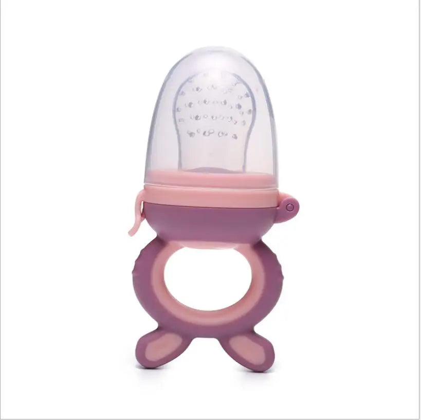 Kids Pacifier Feeder Learn Feeding for Fruits Food Eat Supplement Silicone Baby Pacifier Fruit Nipple Music Bell Soother Toddler