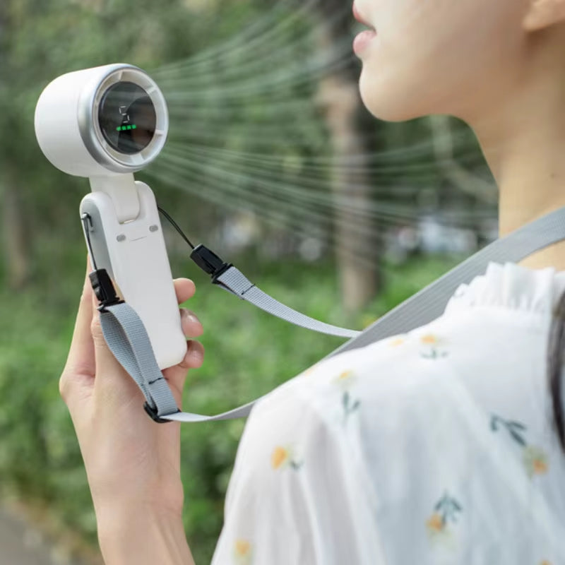 Hand-Held Folding High-Speed Turbo Fan 2024 New Portable Hanging Neck Outdoor Violence Wind Desktop Fan Pocket Fans Dropshipping
