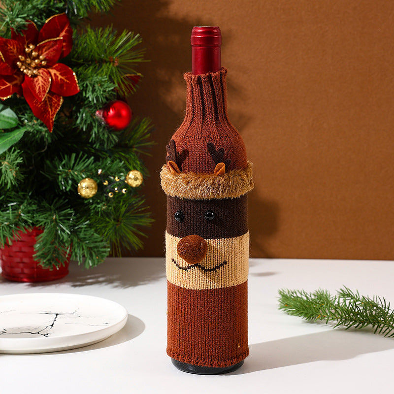 Christmas Decorative Bottle Sleeve Knitted